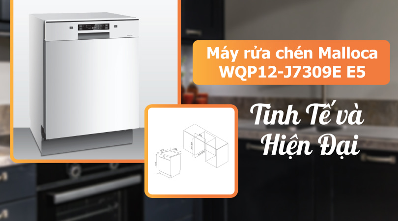 Máy rửa chén Malloca WQP12-J7309E E5